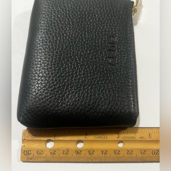 Furla Luna M Textured Black Leather Pouch - Picture 12 of 12